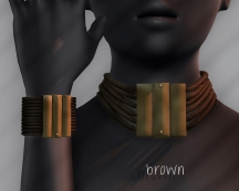 Ichtacha choker set - brown