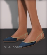 Line pointy flats - blue ocean