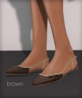 Line pointy flats - brown