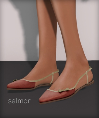Line pointy flats - salmon