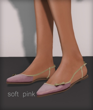 Line pointy flats - soft pink
