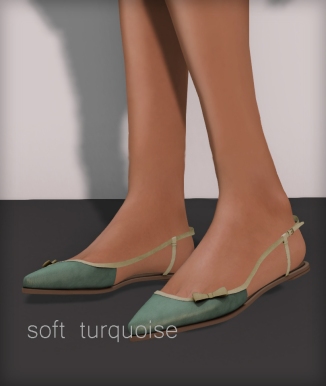 Line pointy flats - soft turquoise